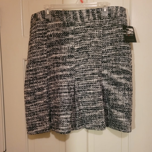 Axcess Liz Claiborne women's skirt tweed cotton blend lined Black/white 16 - Picture 1 of 9